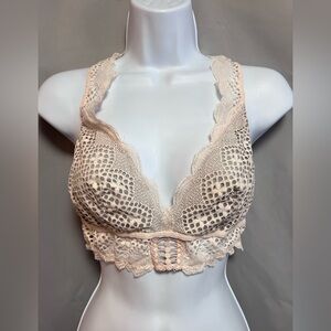 Victoria's‎ Secret Bralette Very Plunge Crochet Pink Sz Medium